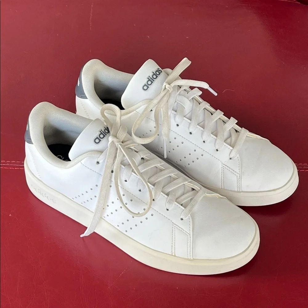 Adidas Advantage 2.0 Size 9 White Navy Blue Casual Cloudfoam Sneakers